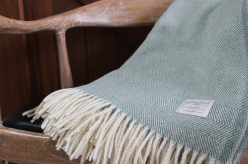 mt somers station - lambs wool blanket - seagrass herringbone