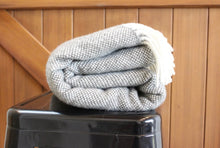 Load image into Gallery viewer, mt somers station - lambs wool blanket - charcoal basket weave