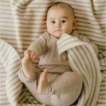 Load image into Gallery viewer, foxtrot home - sand stripes wool baby blanket