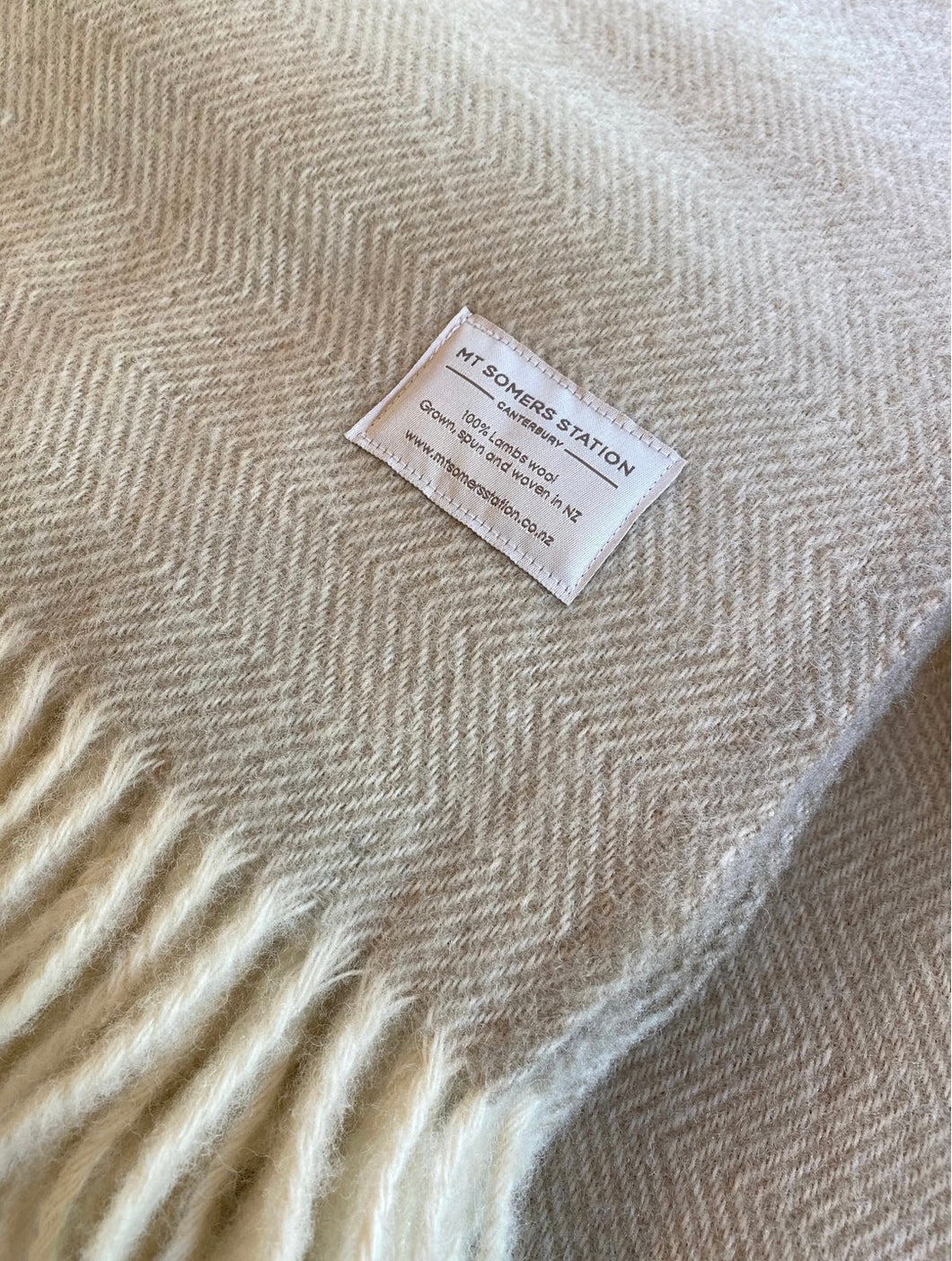 mt somers station - lambs wool blanket - napa herringbone