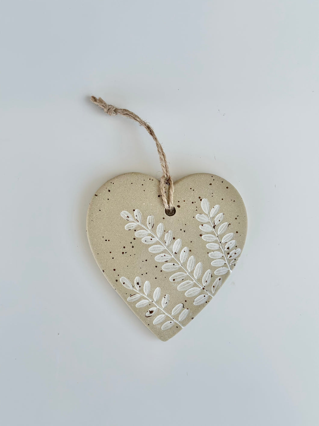 pottery heart leaf print